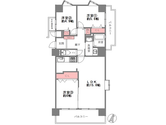 藤和シティホームズ灘503 間取図 藤和シティホームズ灘503 間取図