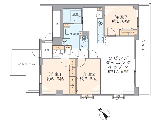 ステイツ岡本701 間取図