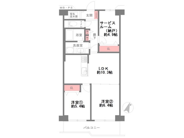 サンハイツ灘315　間取